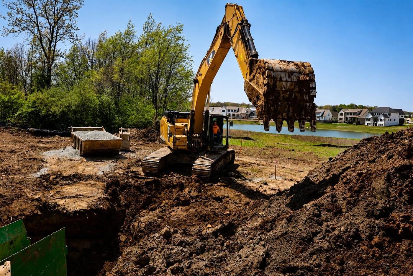 Crew working a demolition and site development project